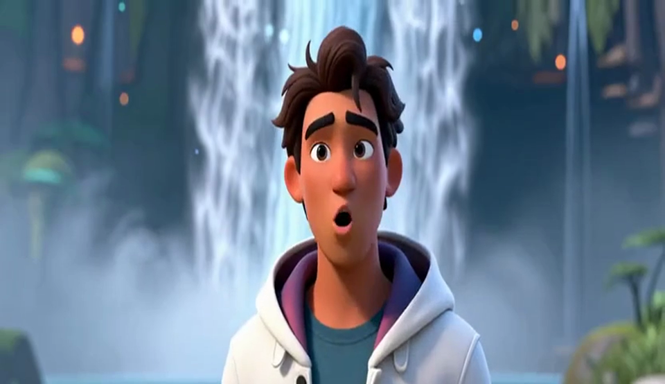 Emerald Veil Falls scene