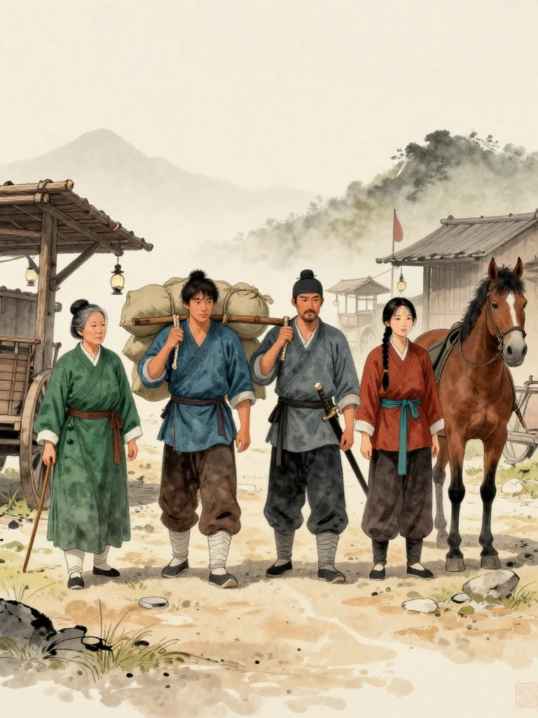 돌저울 앞에서 여관영이 계약 조건을 밝히고, 하일평이 네 가마를 질 운담의 끈을 당겨 확인하는 동안 성문 쪽 길이 열린다.